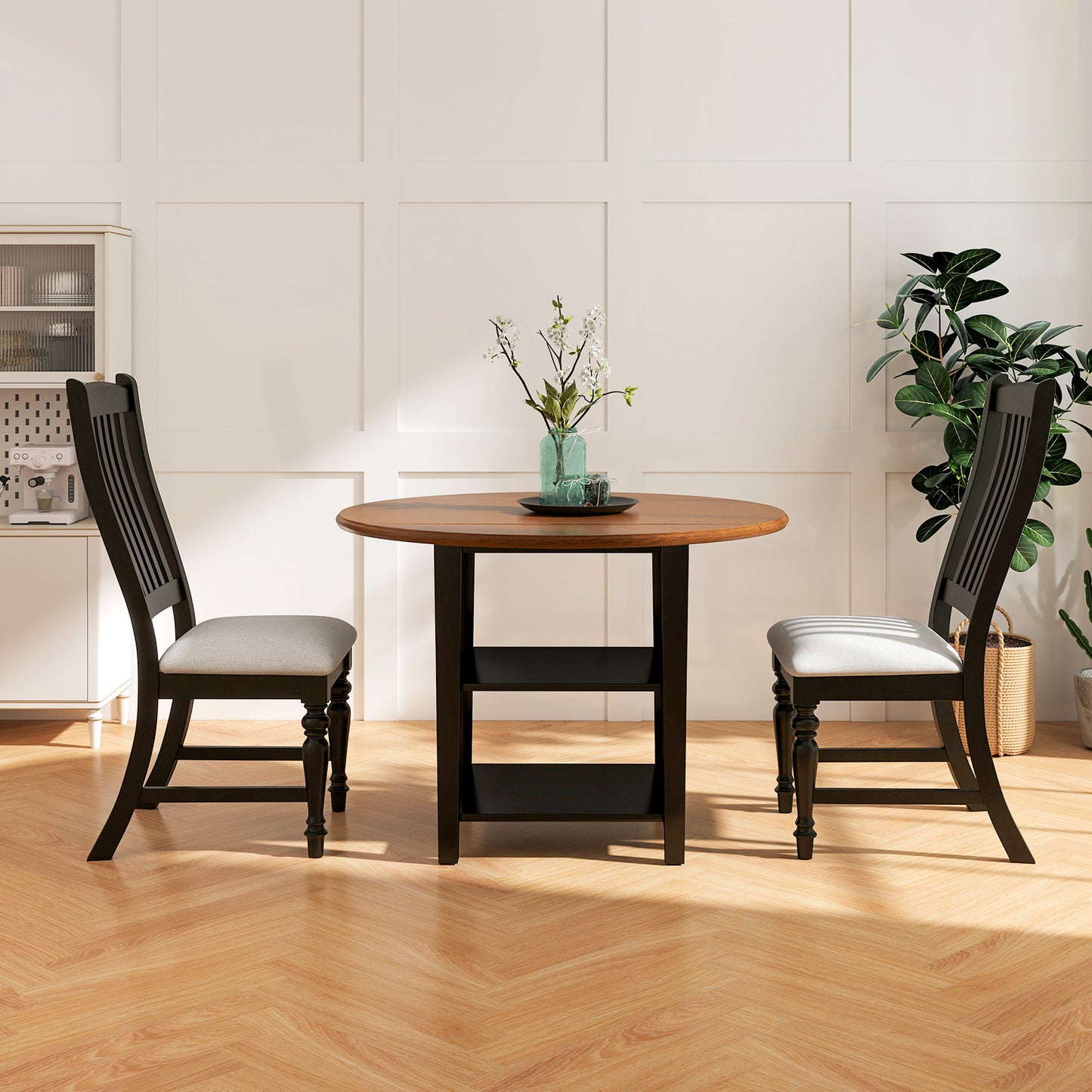 Dining Chairs Set of 2 with Solid Wood Legs