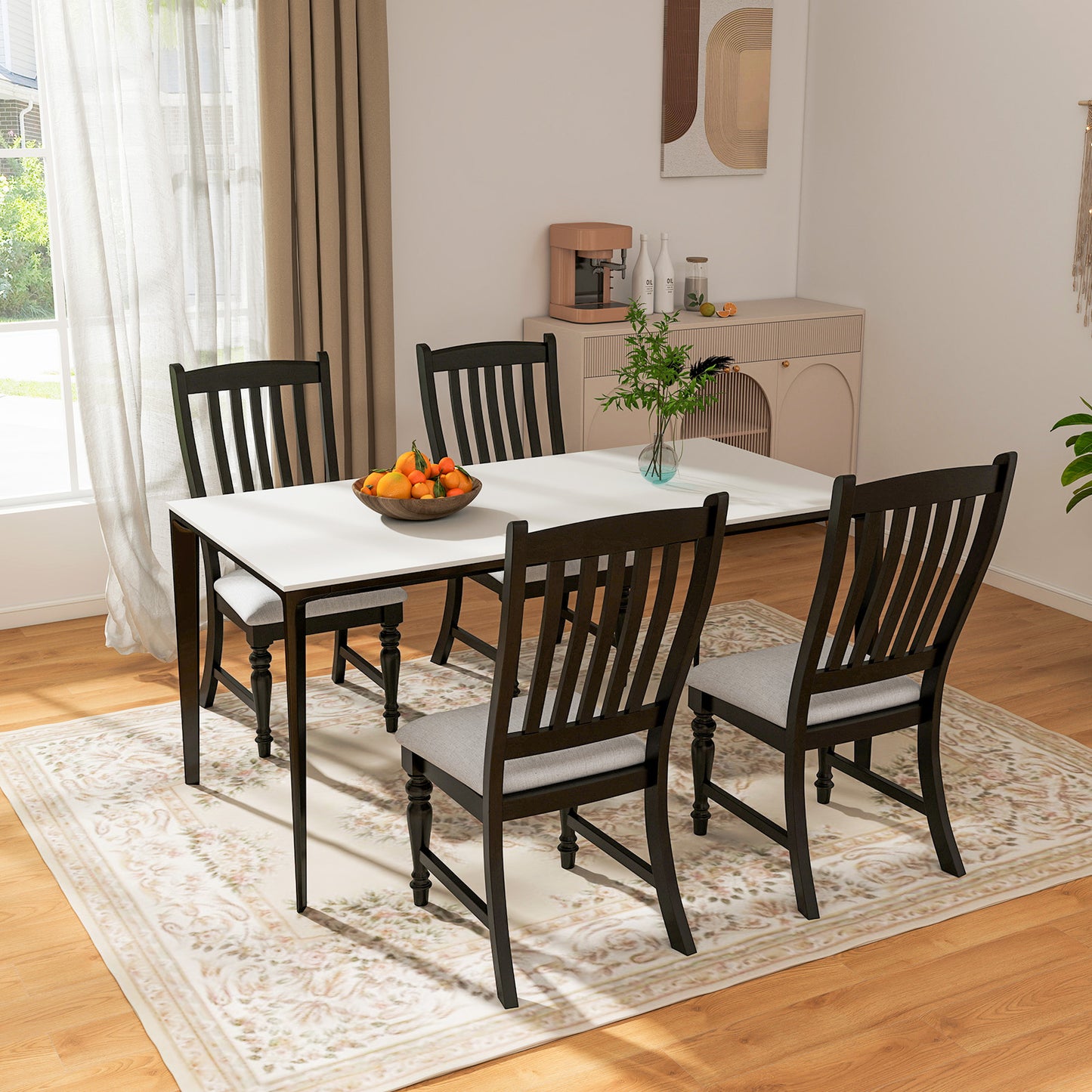 Dining Chairs Set of 2 with Solid Wood Legs