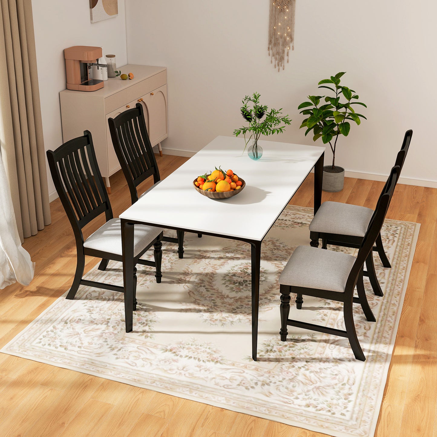 Dining Chairs Set of 2 with Solid Wood Legs