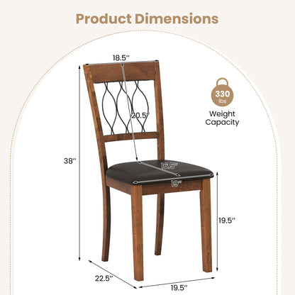 Upholstered Dining Chairs Set of 2 with Padded Seat