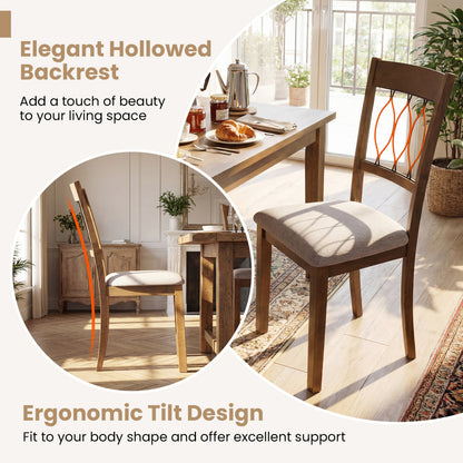 Upholstered Dining Chairs Set of 2 with Padded Seat