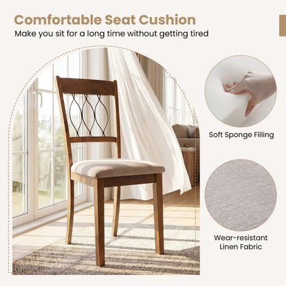 Upholstered Dining Chairs Set of 2 with Padded Seat