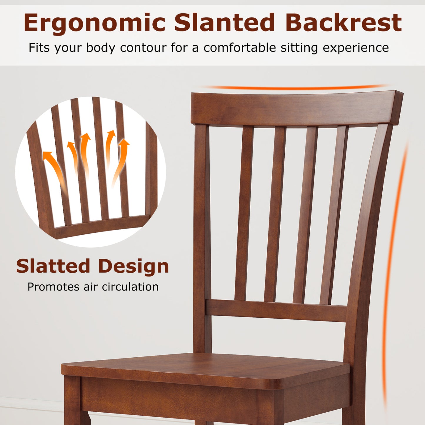 Dining Chairs Set of 2 with Solid Wooden Legs