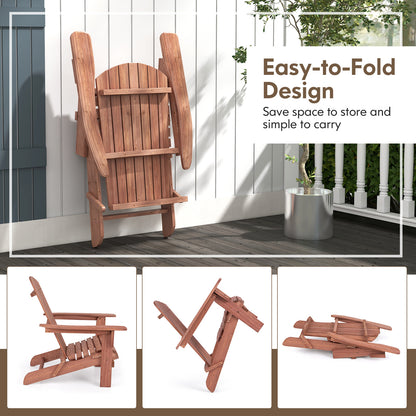 Folding Adirondack Chair with High Backrest - Gray