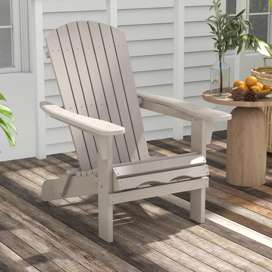 Folding Adirondack Chair with High Backrest - Gray