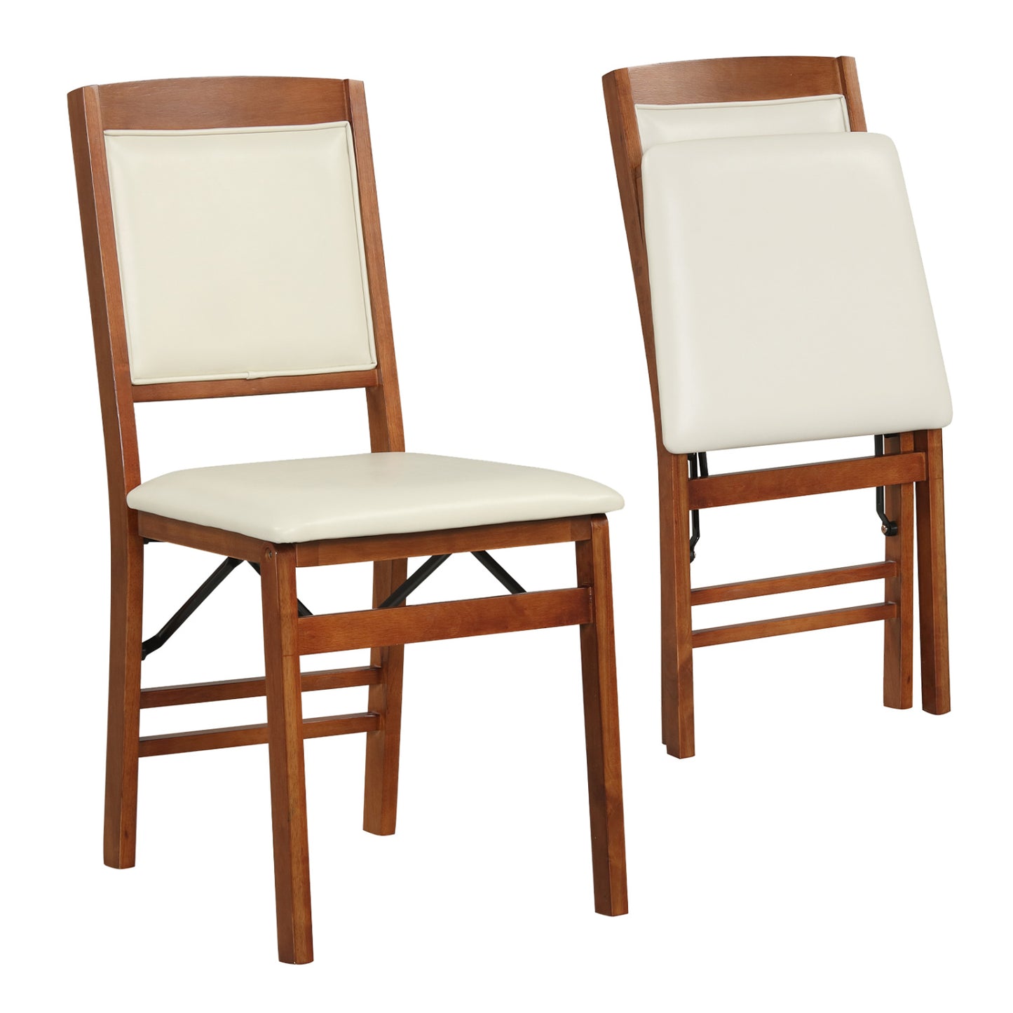 Folding Dining Chairs Set of 2 with Padded Seat