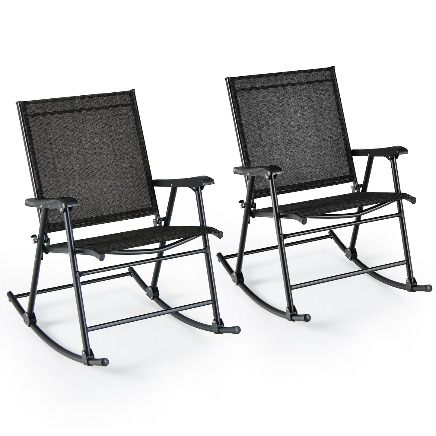 Folding Rocking Chair Set of 2 with Breathable Fabric