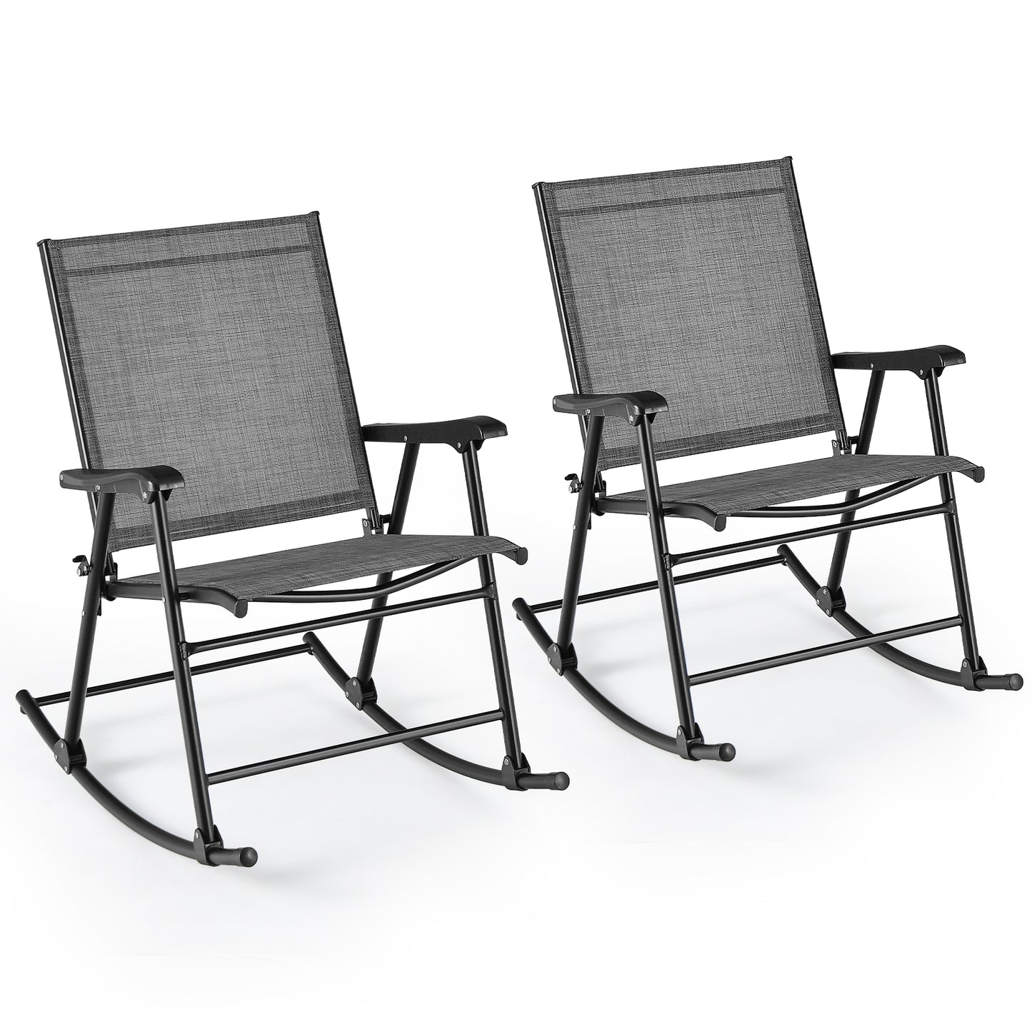 Folding Rocking Chair Set of 2 with Breathable Fabric