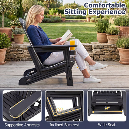 Adirondack Chairs Set of 2 HDPE with Cup Holders