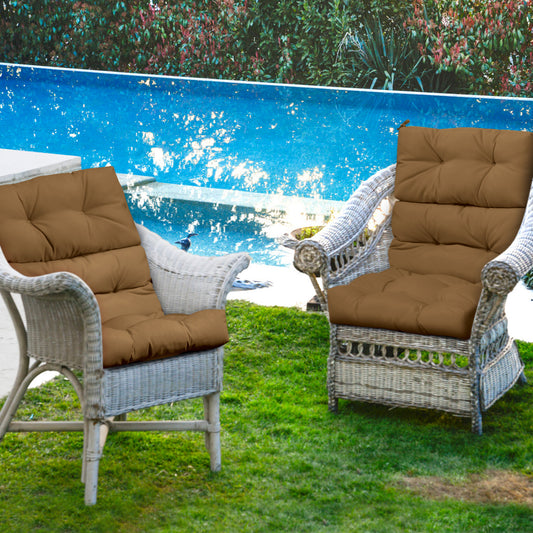 High Back Chair Cushion Set of 2 with Adjustable Height
