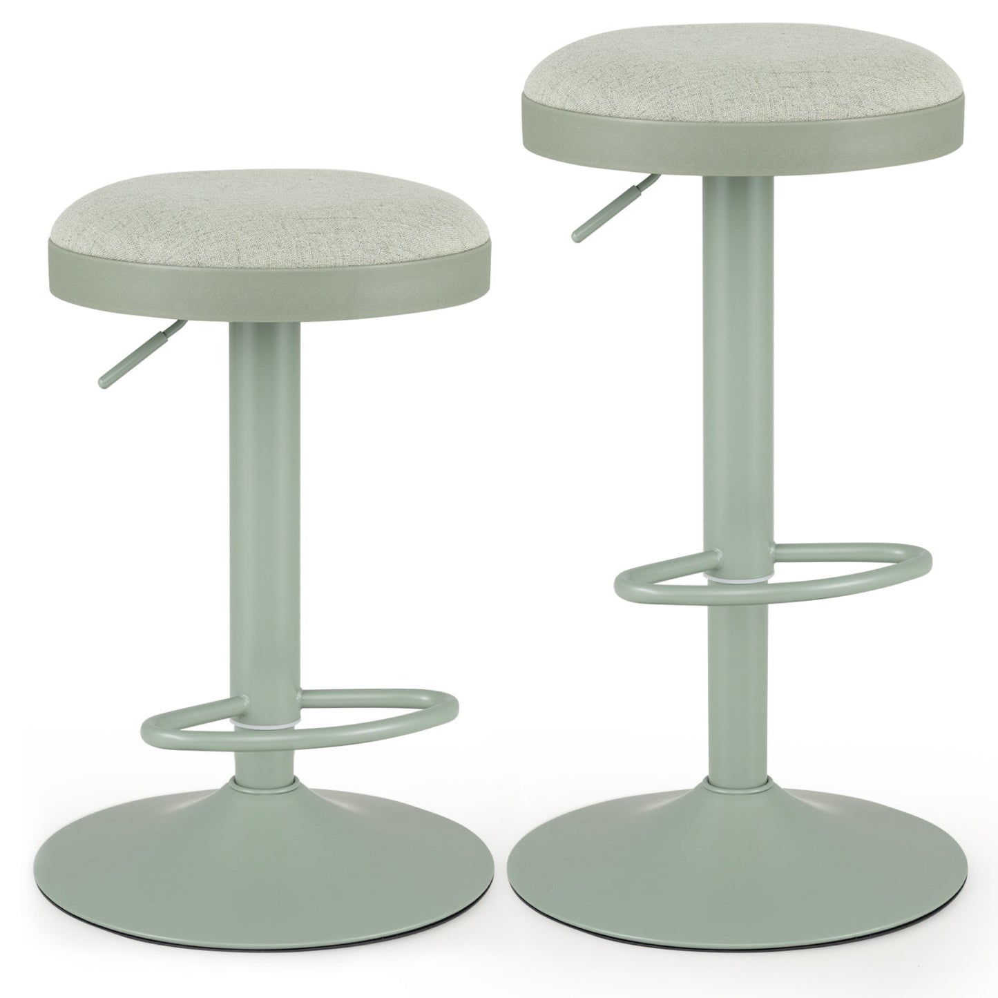 Adjustable Bar Stools Set of 2 with Padded Seat