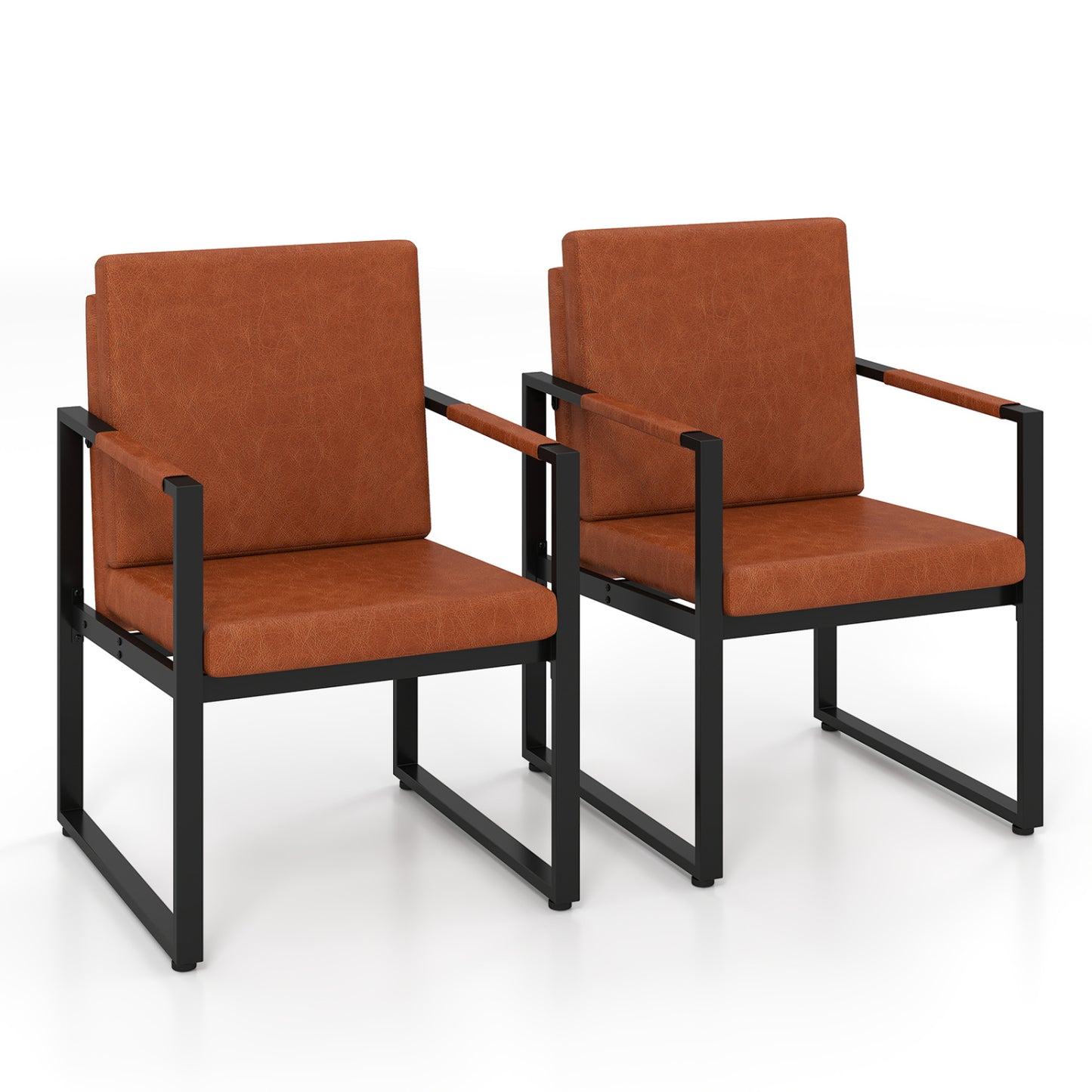 Mid Century Modern Accent Chairs Set of 2 with Cushions
