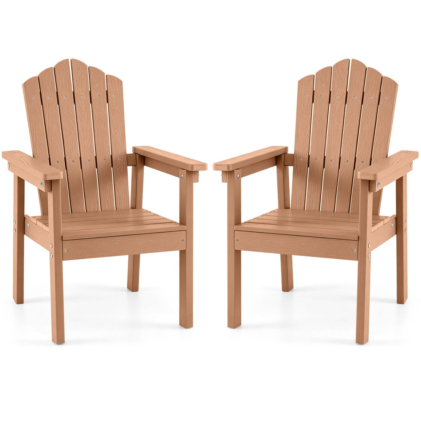 Adirondack Chairs Set of 2 with High Backrest - Brown
