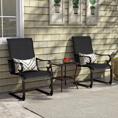 Rocking Patio Dining Chairs Set of 2 with Breathable Fabric