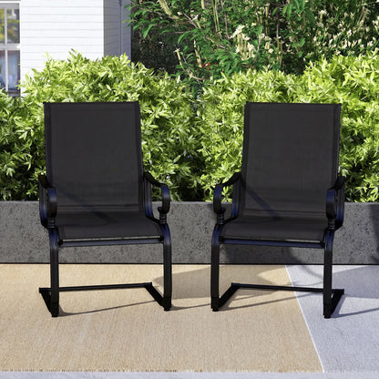 Rocking Patio Dining Chairs Set of 2 with Breathable Fabric