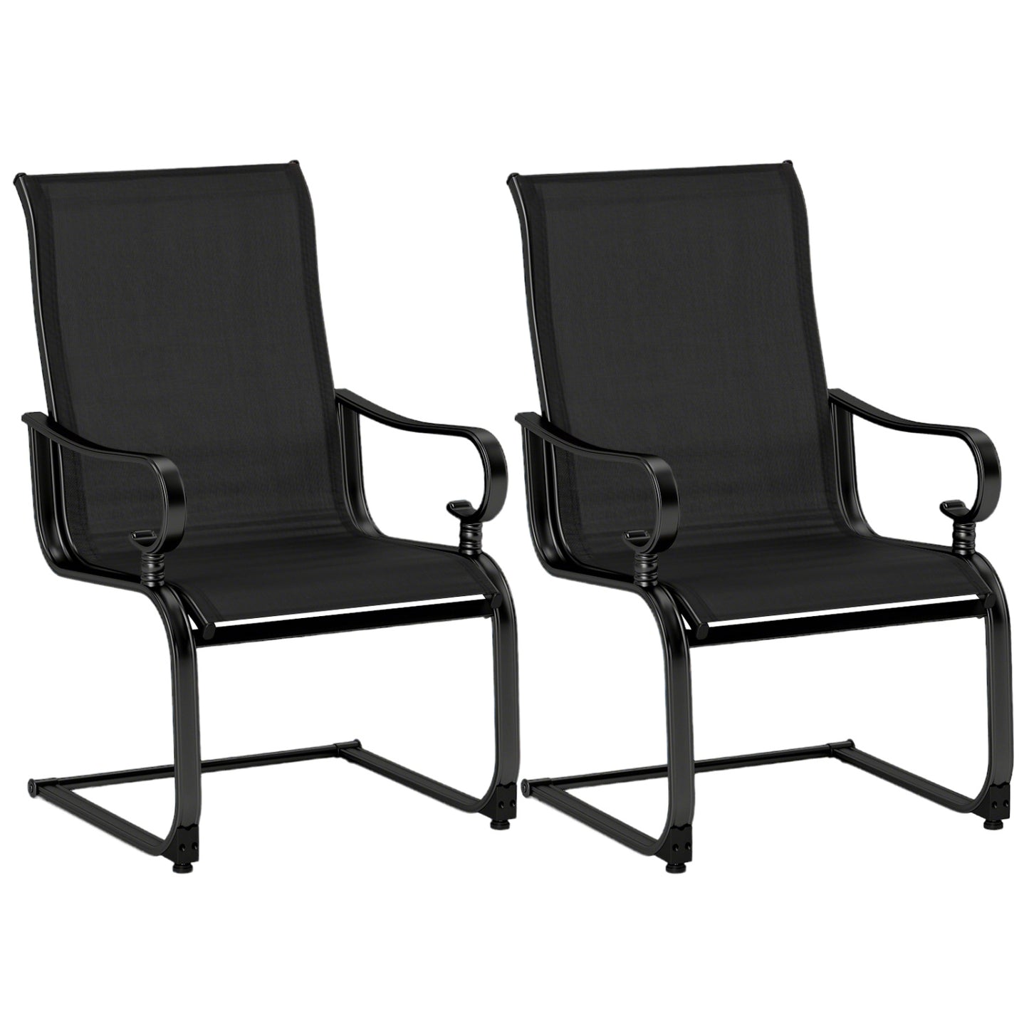 Rocking Patio Dining Chairs Set of 2 with Breathable Fabric