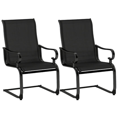 Rocking Patio Dining Chairs Set of 2 with Breathable Fabric