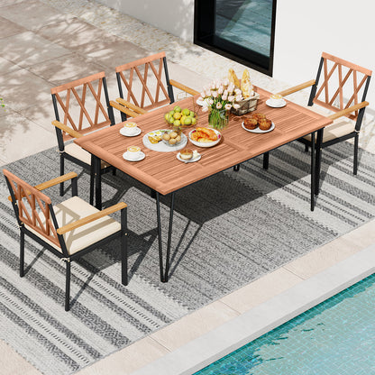 Patio Dining Chairs Set of 2 with Removable Cushions