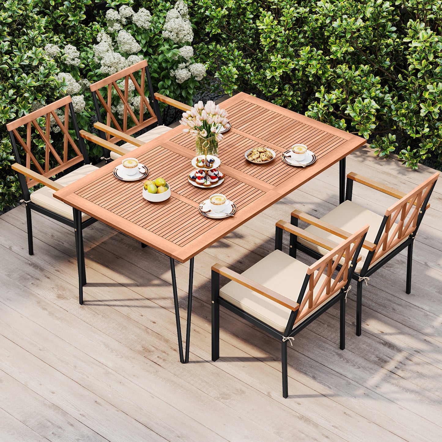 Patio Dining Chairs Set of 2 with Removable Cushions