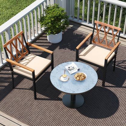 Patio Dining Chairs Set of 2 with Removable Cushions