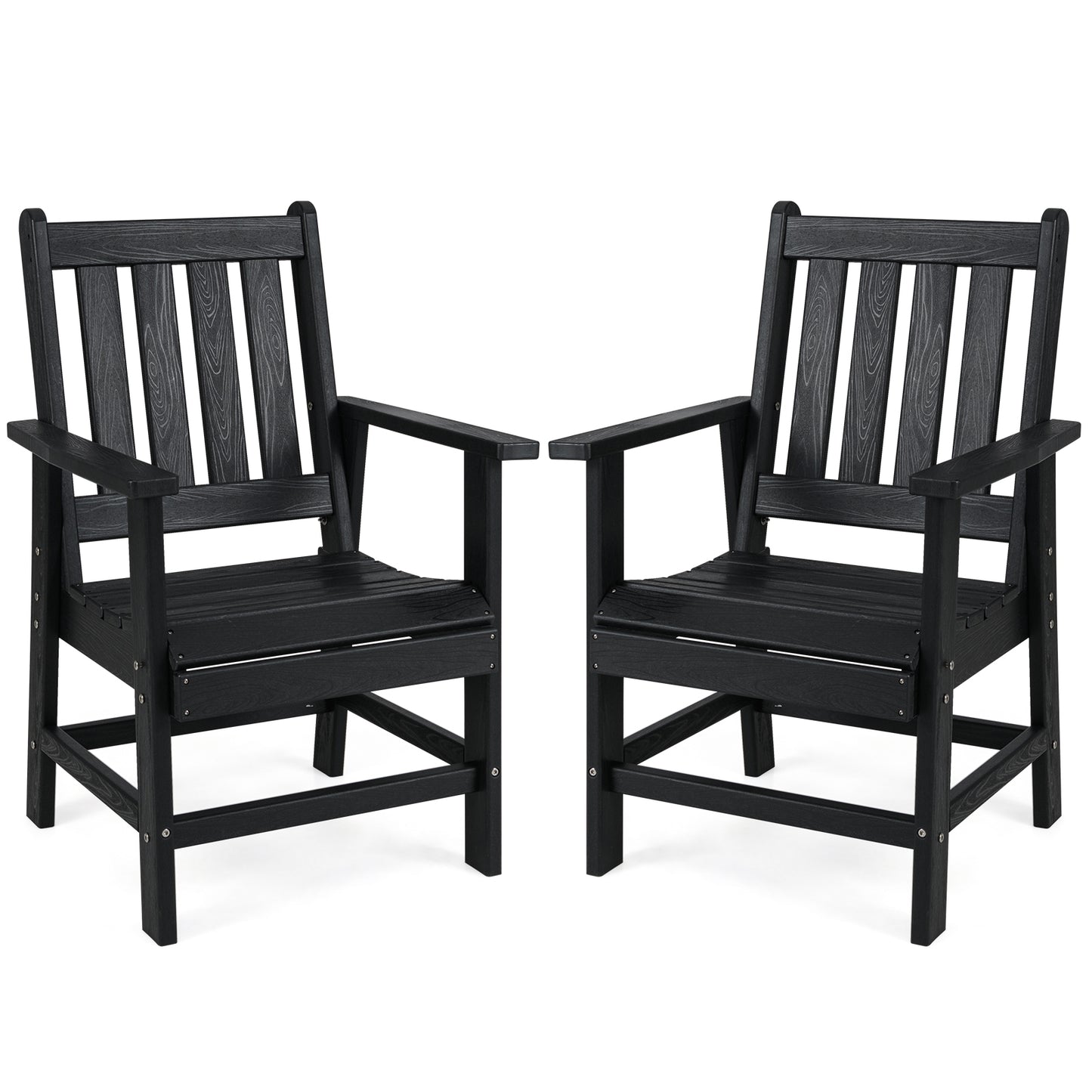 Patio Dining Chairs with Wide Armrests, Set of 2