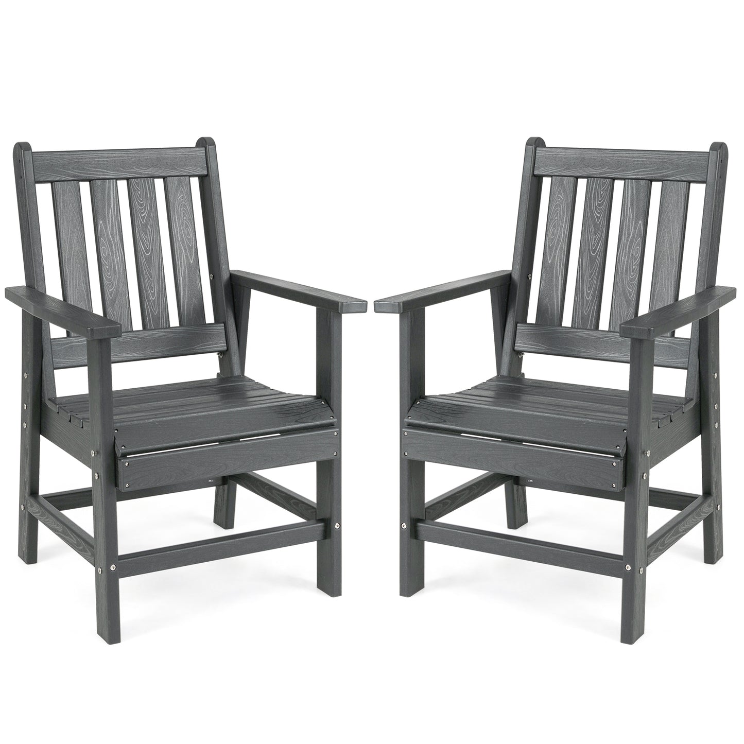 Patio Dining Chairs with Wide Armrests, Set of 2