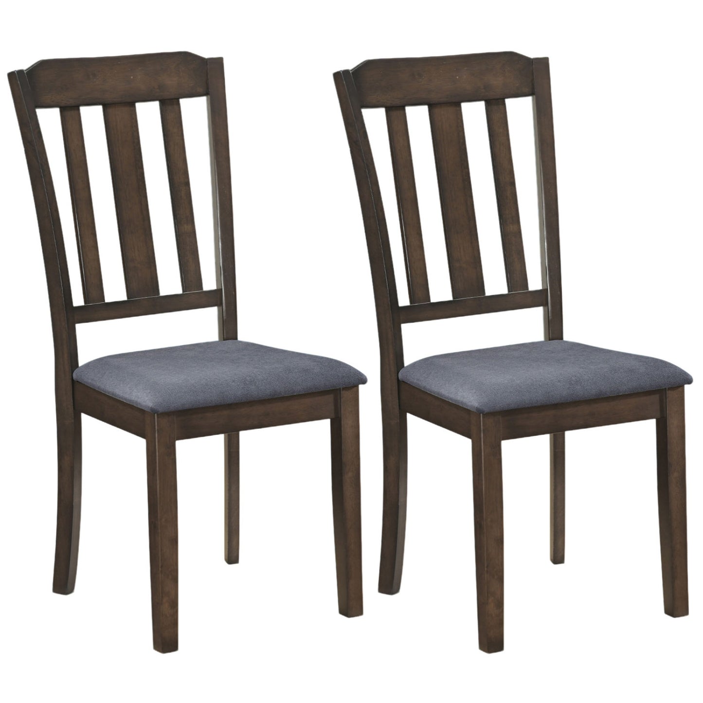 Rubber Wood Dining Chairs Set of 2 with Padded Seats