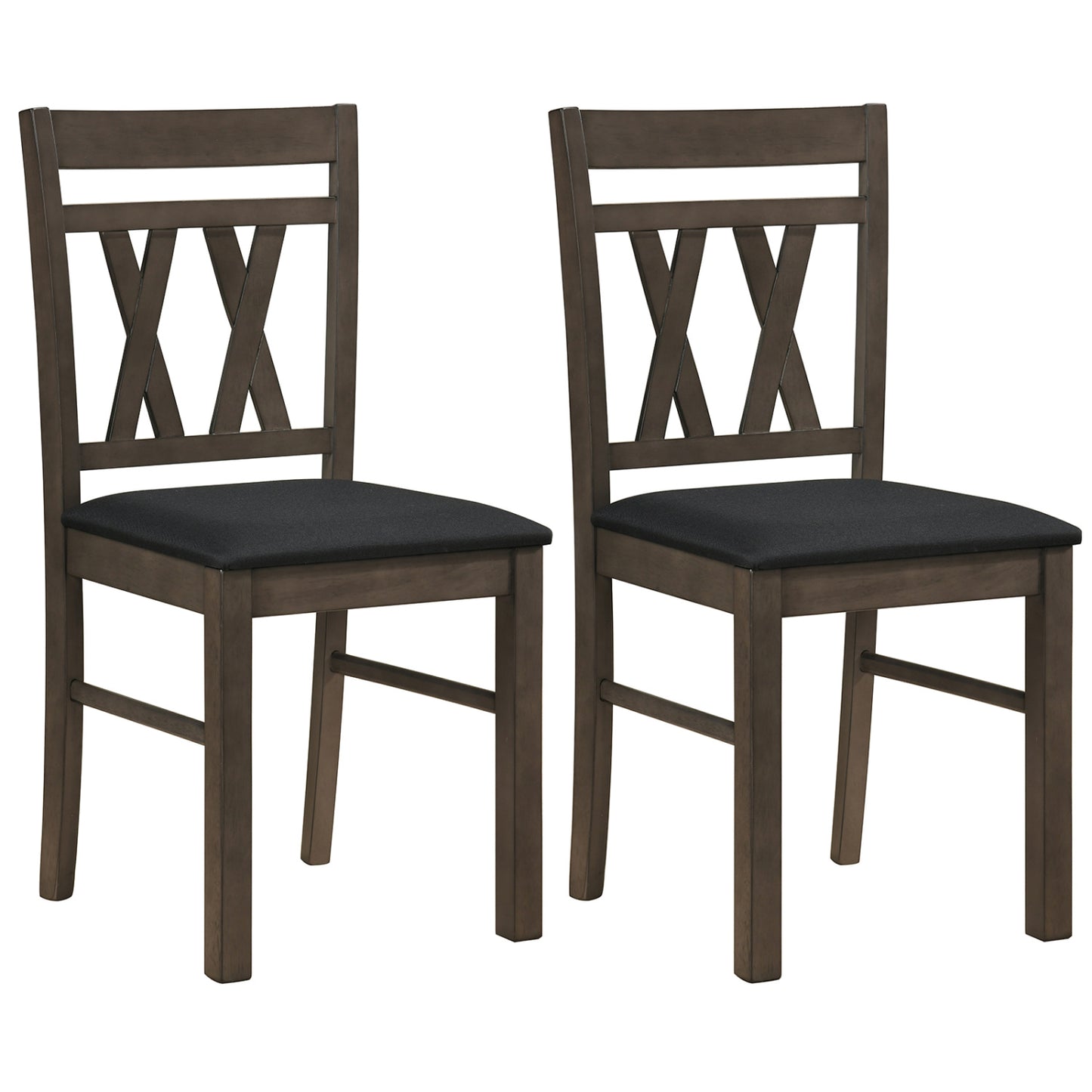 Upholstered Dining Chairs Set of 2 with High Back - Gray