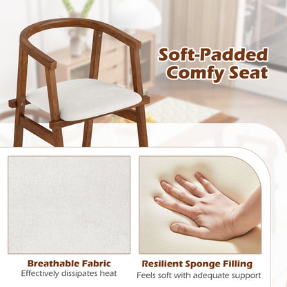Solid Rubber Wood Dining Chairs with Wrap-Around Armrests