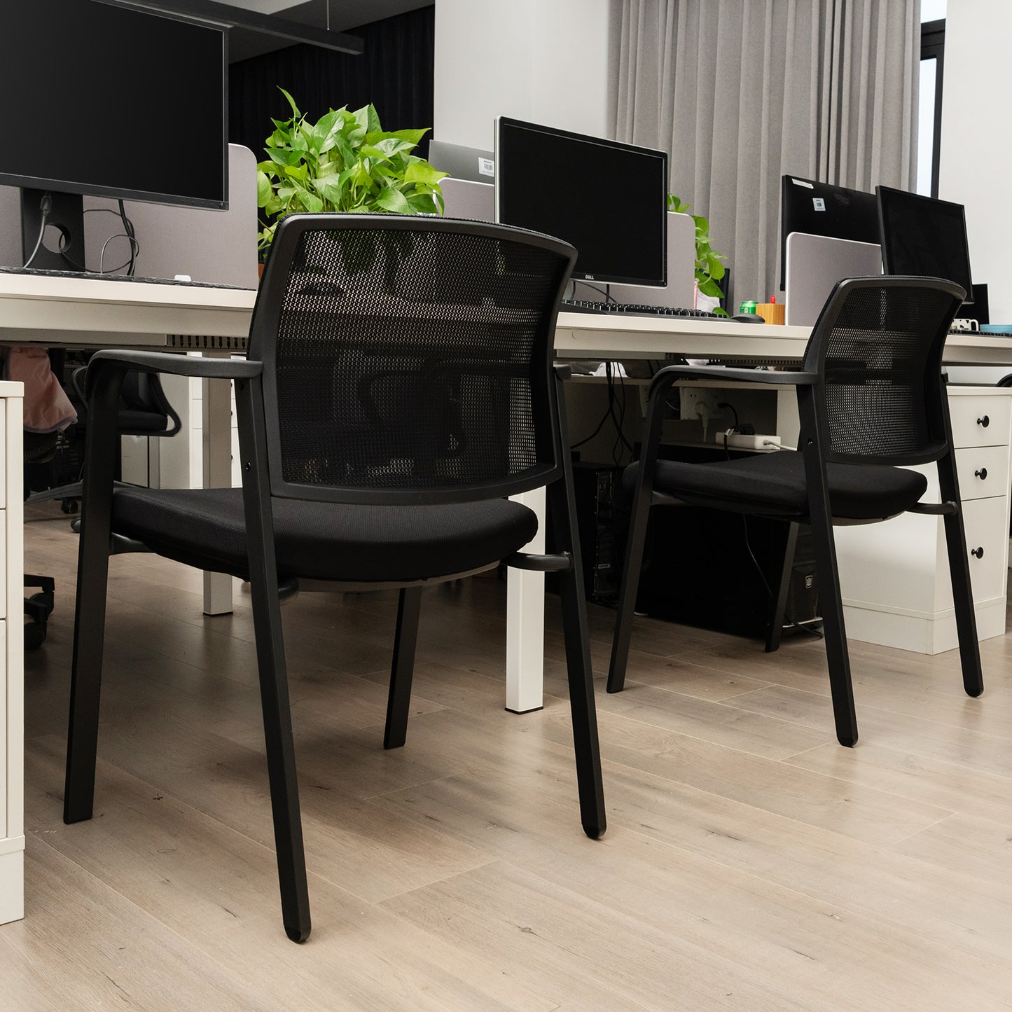 Stackable Reception Chairs with Padded Seat, Set of 2