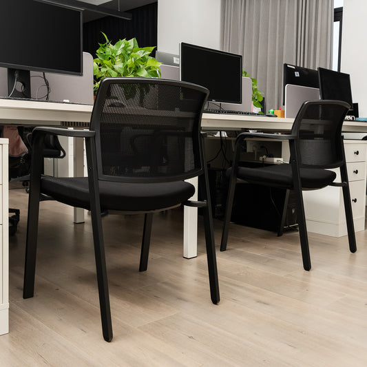 Stackable Reception Chairs with Padded Seat, Set of 2