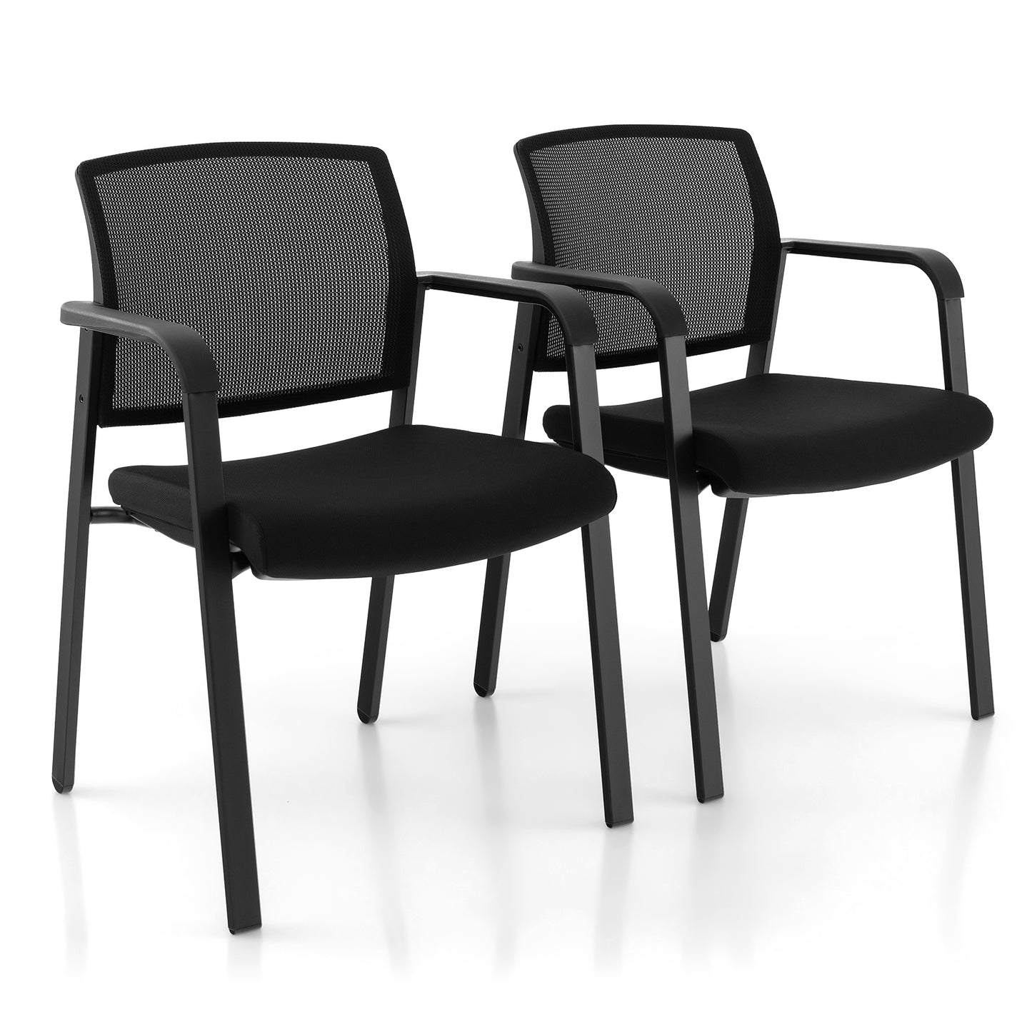 Stackable Reception Chairs with Padded Seat, Set of 2