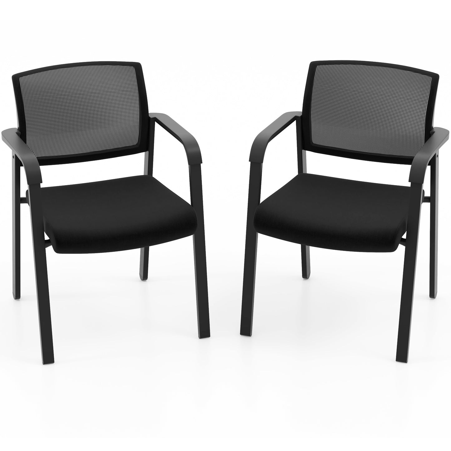 Stackable Reception Chairs with Padded Seat, Set of 2