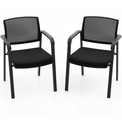 Stackable Reception Chairs with Padded Seat, Set of 2