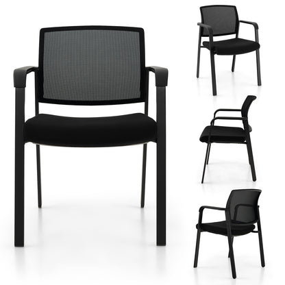 Stackable Reception Chairs with Padded Seat, Set of 2