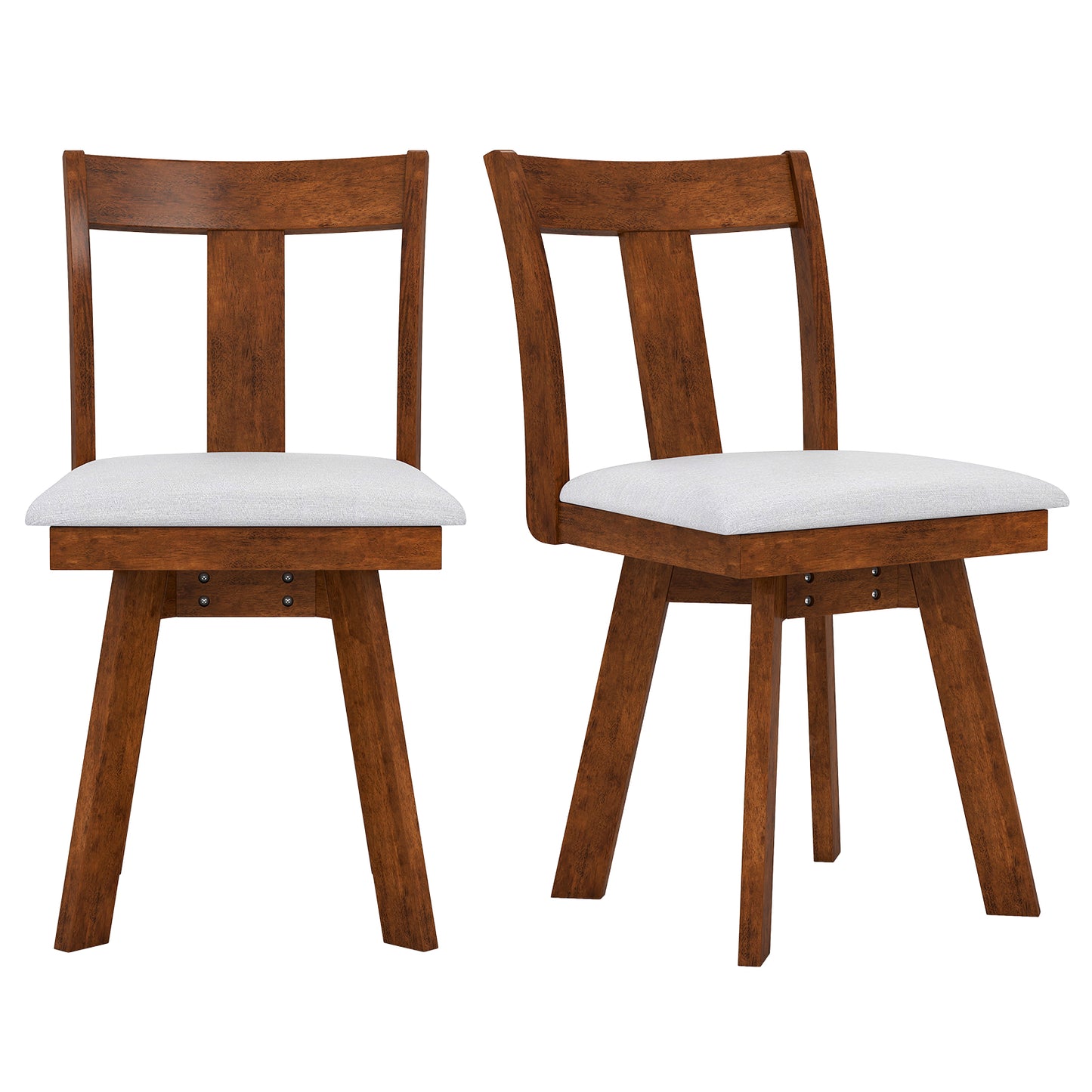 Swivel Dining Chairs Set of 2 with Rubber Wood Frame