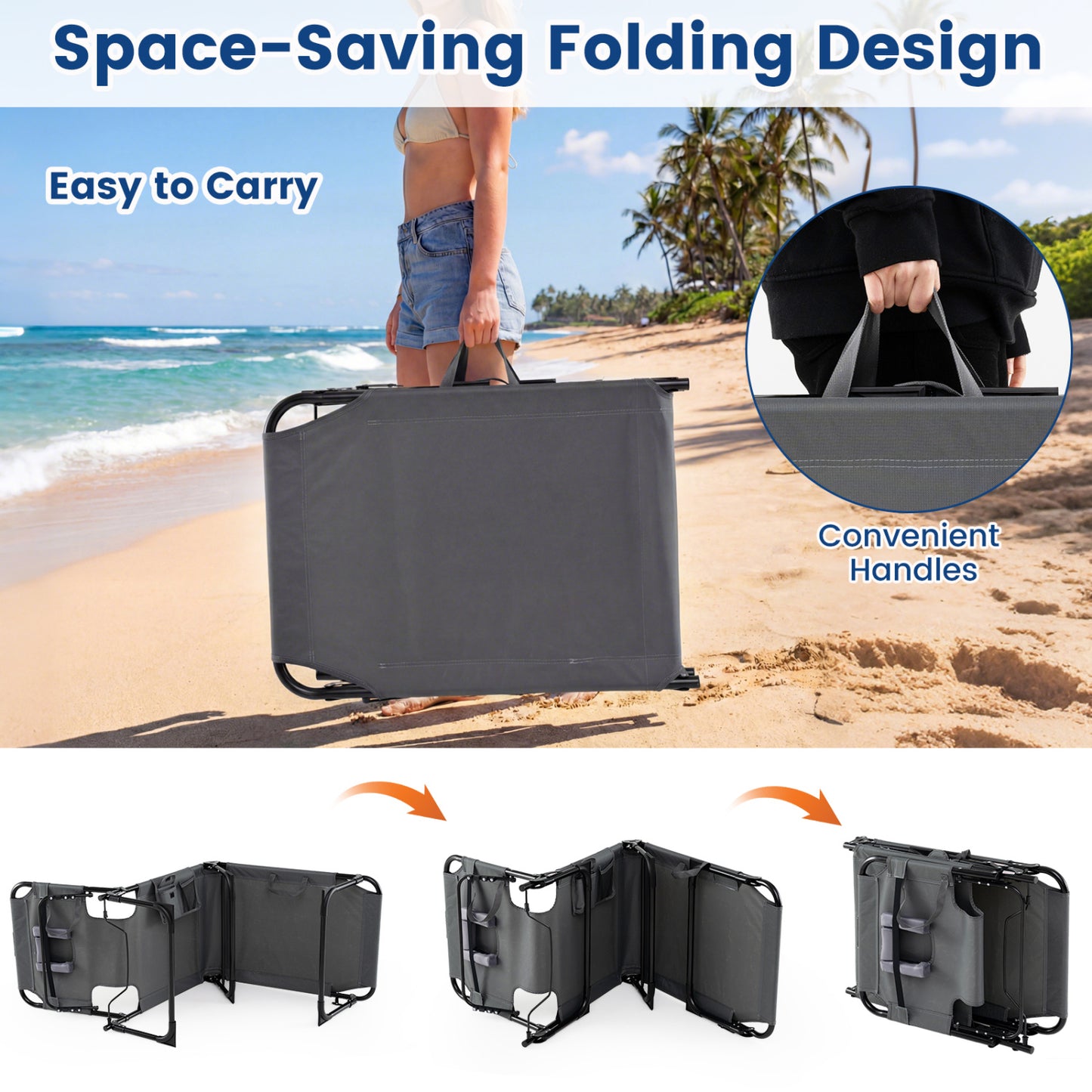 Adjustable Tanning Lounge Chair Set of 2 with Face Hole