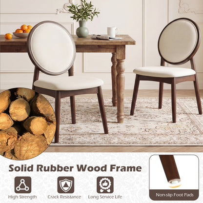 Upholstered Dining Chairs Set of 2 with Padded Seat