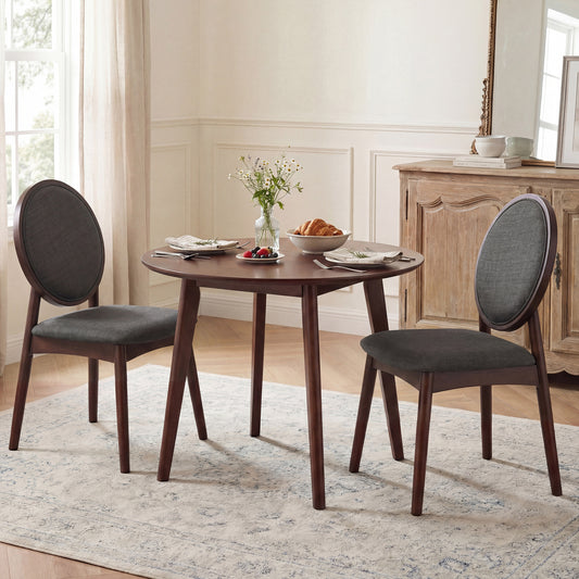 Upholstered Dining Chairs Set of 2 with Padded Seat