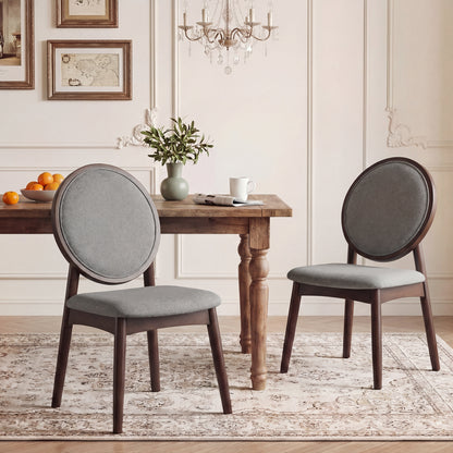 Upholstered Dining Chairs Set of 2 with Padded Seat
