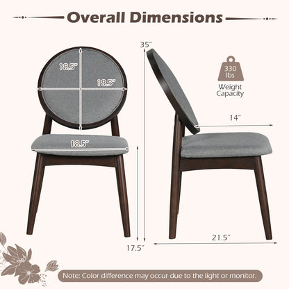Upholstered Dining Chairs Set of 2 with Padded Seat