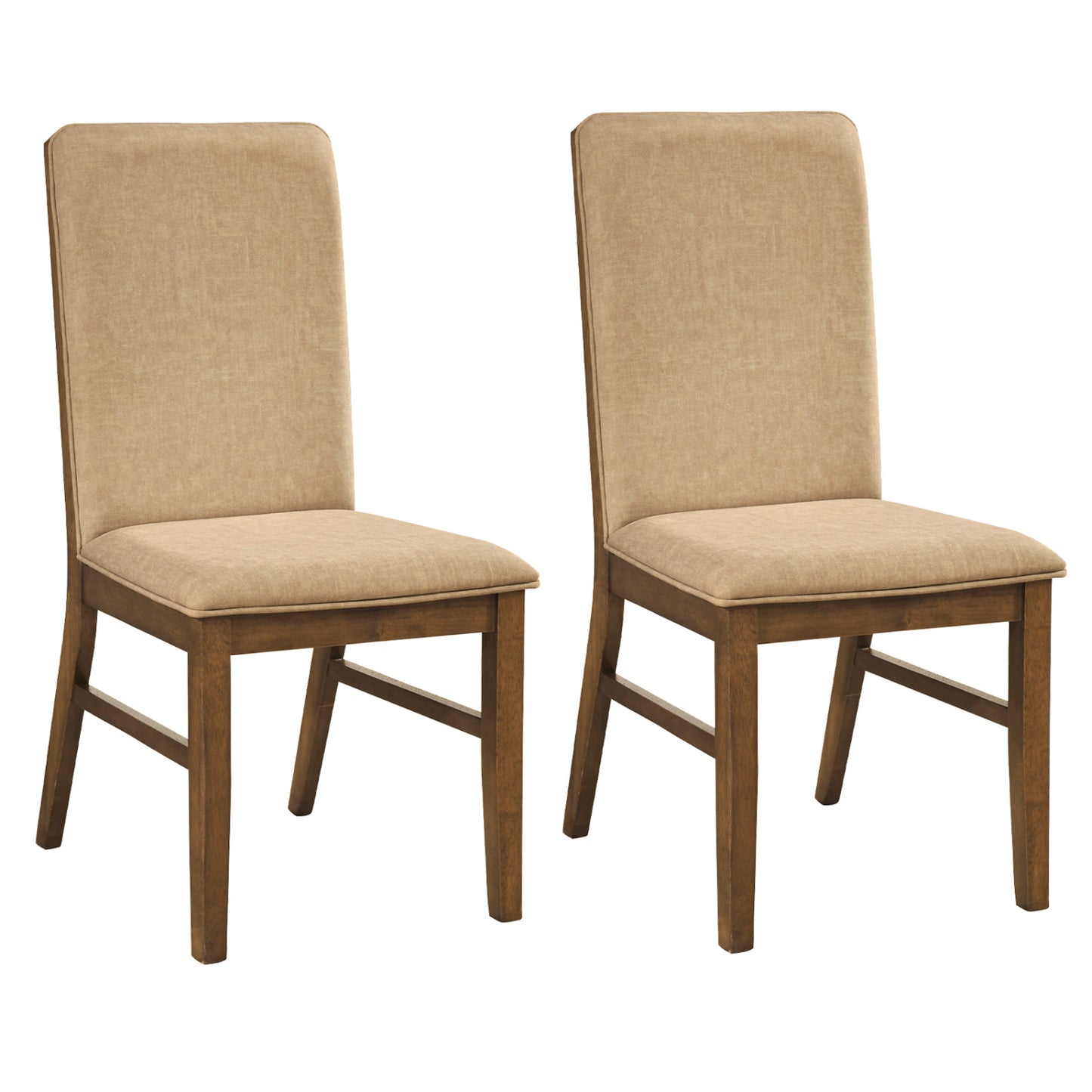 Upholstered Dining Chairs Set of 2 with Rubber Wood Legs