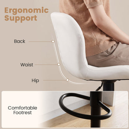 Swivel Bar Stools Set of 2 with Adjustable Height