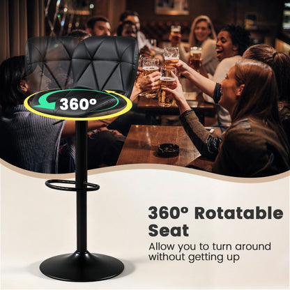 Swivel Bar Stools Set of 2 with Adjustable Height