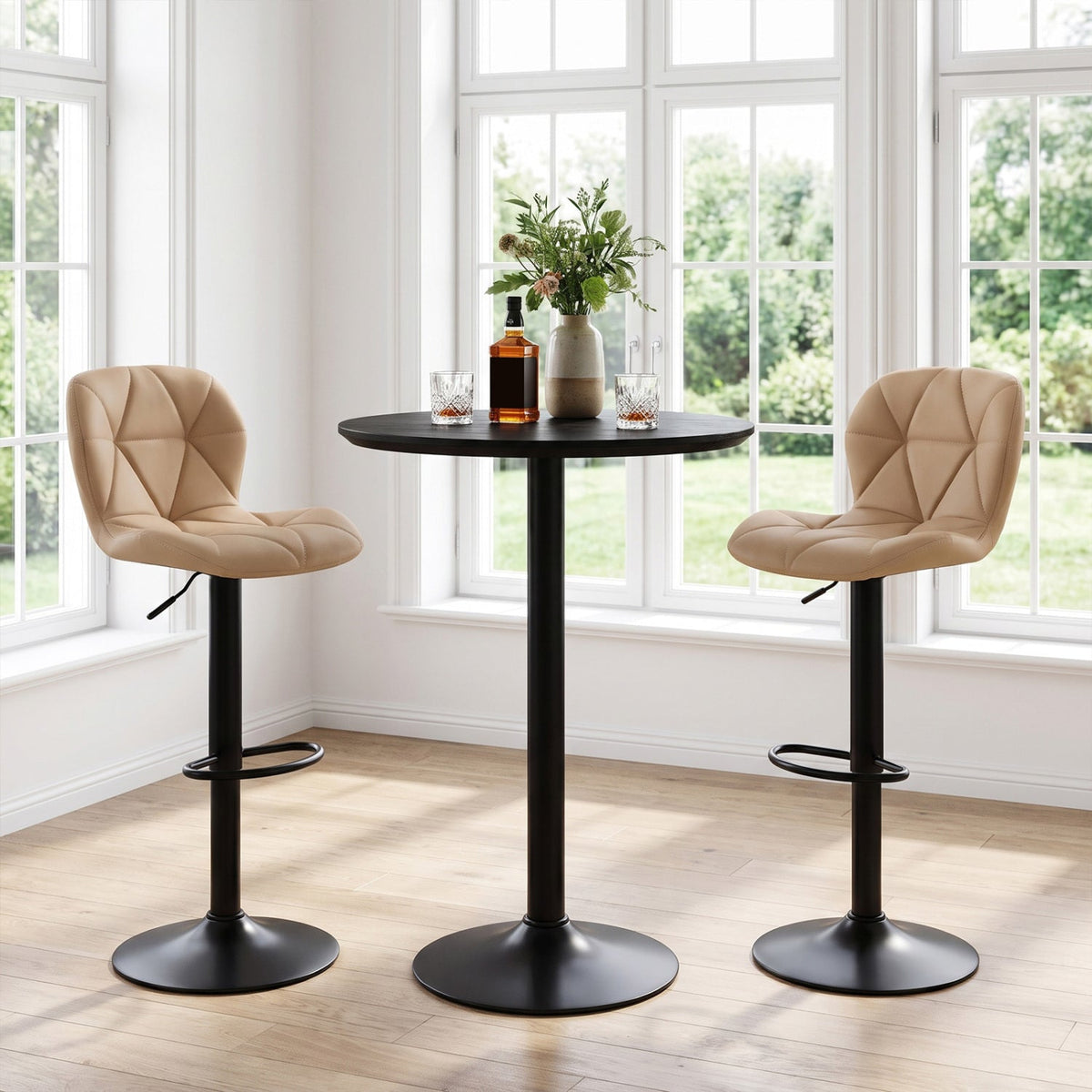 Swivel Bar Stools Set of 2 with Adjustable Height