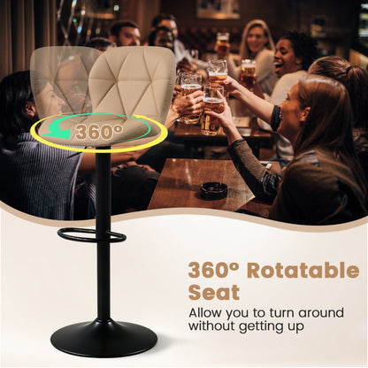 Swivel Bar Stools Set of 2 with Adjustable Height