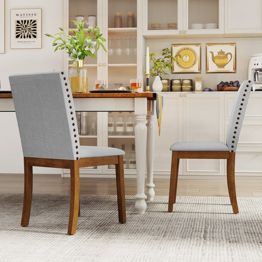 Upholstered Dining Chairs Set of 2 with Nailhead Trim