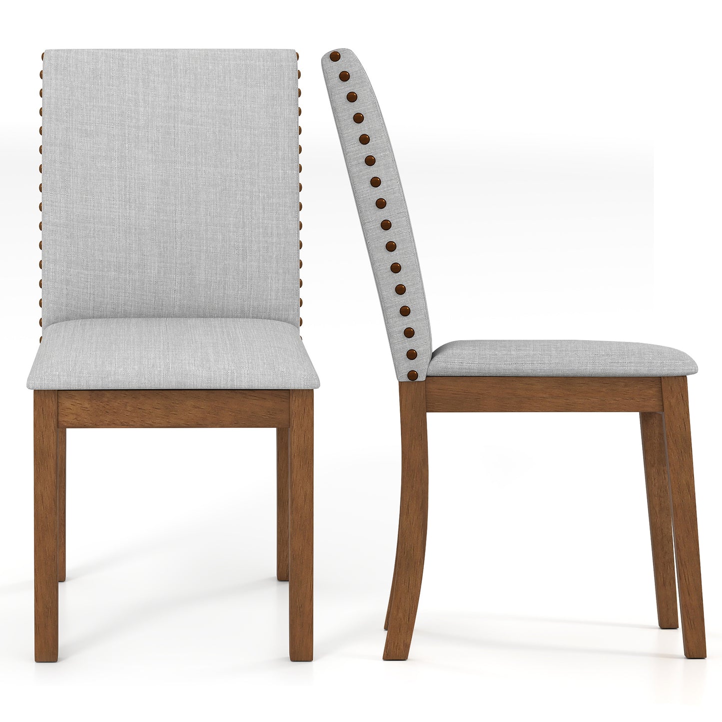Upholstered Dining Chairs Set of 2 with Nailhead Trim
