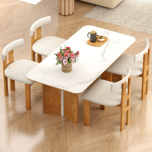 Upholstered Dining Chairs Set of 2 with Padded Seats