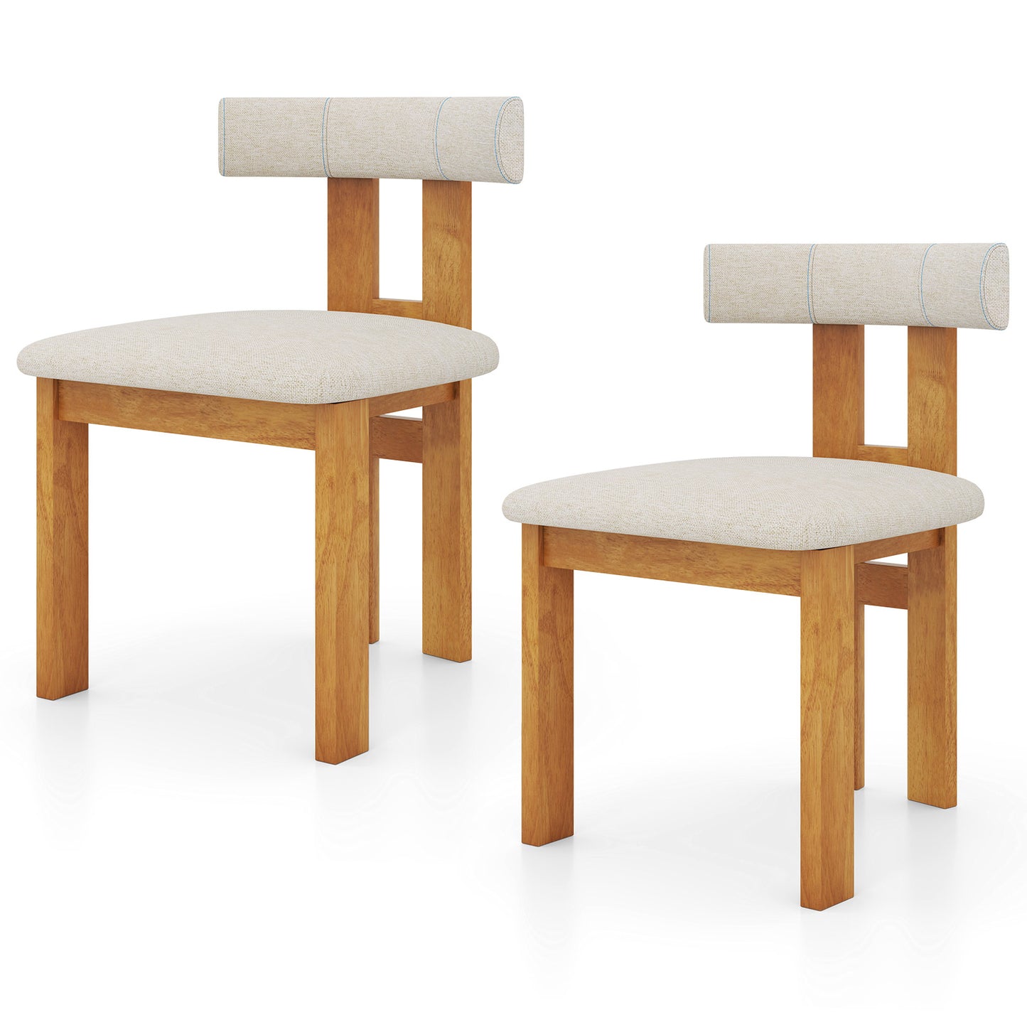 Upholstered Dining Chairs Set of 2 with Padded Seats